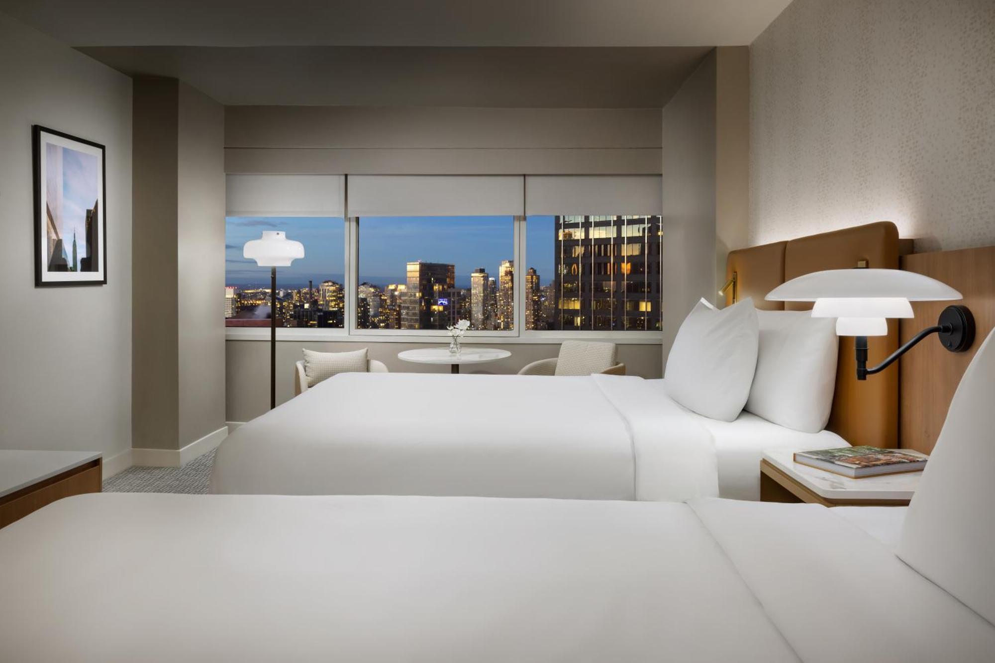 Double Room with Two Double Beds and City View
